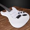 imageLyxPro CS 39 Left Hand Electric Guitar Kit for Beginner Intermediate ampamp Pro Players with Guitar Amp Cable 6 Picks ampamp Learners Guide Solid Wood Body VolumeTone Controls 5Way Pickup  WhiteWhite