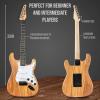 imageLyxPro CS 39 Left Hand Electric Guitar Kit for Beginner Intermediate ampamp Pro Players with Guitar Amp Cable 6 Picks ampamp Learners Guide Solid Wood Body VolumeTone Controls 5Way Pickup  WhiteNatural