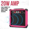 imageLyxPro Left Hand 30 Inch Electric Guitar Kit for Lefty Kids 34 Size Beginners Guitar Amp Six Strings Two Picks Shoulder Strap Digital Clip On Tuner Guitar Cable and Soft Case Gig Bag  RedPink