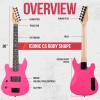 imageLyxPro Left Hand 30 Inch Electric Guitar Kit for Lefty Kids 34 Size Beginners Guitar Amp Six Strings Two Picks Shoulder Strap Digital Clip On Tuner Guitar Cable and Soft Case Gig Bag  RedPink