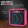 imageLyxPro Left Hand 30 Inch Electric Guitar Kit for Lefty Kids 34 Size Beginners Guitar Amp Six Strings Two Picks Shoulder Strap Digital Clip On Tuner Guitar Cable and Soft Case Gig Bag  RedPink