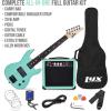 imageLyxPro Left Hand 30 Inch Electric Guitar Kit for Lefty Kids 34 Size Beginners Guitar Amp Six Strings Two Picks Shoulder Strap Digital Clip On Tuner Guitar Cable and Soft Case Gig Bag  RedGreen