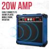 imageLyxPro Left Hand 30 Inch Electric Guitar Kit for Lefty Kids 34 Size Beginners Guitar Amp Six Strings Two Picks Shoulder Strap Digital Clip On Tuner Guitar Cable and Soft Case Gig Bag  RedBlue