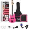 imageLyxPro Left Hand 30 Inch Electric Guitar Kit for Lefty Kids 34 Size Beginners Guitar Amp Six Strings Two Picks Shoulder Strap Digital Clip On Tuner Guitar Cable and Soft Case Gig Bag  RedPink