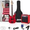 imageLyxPro Left Hand 30 Inch Electric Guitar Kit for Lefty Kids 34 Size Beginners Guitar Amp Six Strings Two Picks Shoulder Strap Digital Clip On Tuner Guitar Cable and Soft Case Gig Bag  RedRed