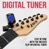 imageLyxPro Left Hand 36 Inch Electric Guitar and Kit for Lefty Kids with 34 Size Beginners Guitar Amp Six Strings Two Picks Shoulder Strap Digital Clip On Tuner Cable and Soft Case Gig Bag  BlueBlue