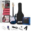 imageLyxPro Left Hand 36 Inch Electric Guitar and Kit for Lefty Kids with 34 Size Beginners Guitar Amp Six Strings Two Picks Shoulder Strap Digital Clip On Tuner Cable and Soft Case Gig Bag  BlueBlue