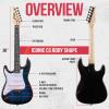 imageLyxPro Left Hand 36 Inch Electric Guitar and Kit for Lefty Kids with 34 Size Beginners Guitar Amp Six Strings Two Picks Shoulder Strap Digital Clip On Tuner Cable and Soft Case Gig Bag  BlueBlue