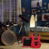 imageLyxPro Left Hand 36 Inch Electric Guitar and Kit for Lefty Kids with 34 Size Beginners Guitar Amp Six Strings Two Picks Shoulder Strap Digital Clip On Tuner Cable and Soft Case Gig Bag  BlueRed