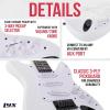 imageLyxPro Left Hand 36 Inch Electric Guitar and Kit for Lefty Kids with 34 Size Beginners Guitar Amp Six Strings Two Picks Shoulder Strap Digital Clip On Tuner Cable and Soft Case Gig Bag  BlueWhite