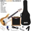 imageLyxPro Left Hand 36 Inch Electric Guitar and Kit for Lefty Kids with 34 Size Beginners Guitar Amp Six Strings Two Picks Shoulder Strap Digital Clip On Tuner Cable and Soft Case Gig Bag  BlueNatural
