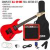 imageLyxPro Left Hand 36 Inch Electric Guitar and Kit for Lefty Kids with 34 Size Beginners Guitar Amp Six Strings Two Picks Shoulder Strap Digital Clip On Tuner Cable and Soft Case Gig Bag  BlueRed