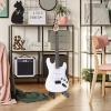 imageLyxPro Left Hand 39 Inch Electric Guitar and Starter Kit for Lefty Full Size Beginners Guitar Amp Six Strings Two Picks Shoulder Strap Digital Clip On Tuner Cable and Soft Case  BlueWhite