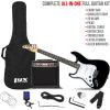 imageLyxPro Left Hand 39 Inch Electric Guitar and Starter Kit for Lefty Full Size Beginners Guitar Amp Six Strings Two Picks Shoulder Strap Digital Clip On Tuner Cable and Soft Case  BlueBlack