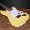 imageLyxPro Left Hand 39 Inch Electric Guitar and Starter Kit for Lefty Full Size Beginners Guitar Amp Six Strings Two Picks Shoulder Strap Digital Clip On Tuner Cable and Soft Case  BlueRetro Yellow