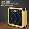 imageLyxPro Left Hand 39 Inch Electric Guitar and Starter Kit for Lefty Full Size Beginners Guitar Amp Six Strings Two Picks Shoulder Strap Digital Clip On Tuner Cable and Soft Case  BlueRetro Yellow