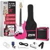 imageLyxPro Left Hand 39 Inch Electric Guitar and Starter Kit for Lefty Full Size Beginners Guitar Amp Six Strings Two Picks Shoulder Strap Digital Clip On Tuner Cable and Soft Case  BluePink