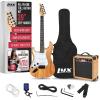 imageLyxPro Left Hand 39 Inch Electric Guitar and Starter Kit for Lefty Full Size Beginners Guitar Amp Six Strings Two Picks Shoulder Strap Digital Clip On Tuner Cable and Soft Case  BlueNatural