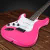 imageLyxPro Left Hand 39 Inch Electric Guitar and Starter Kit for Lefty Full Size Beginners Guitar Amp Six Strings Two Picks Shoulder Strap Digital Clip On Tuner Cable and Soft Case  BluePink