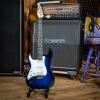 imageLyxPro Left Hand 39 Inch Electric Guitar and Starter Kit for Lefty Full Size Beginners Guitar Amp Six Strings Two Picks Shoulder Strap Digital Clip On Tuner Cable and Soft Case  BlueBlue