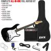 imageLyxPro Left Hand 39 Inch Electric Guitar and Starter Kit for Lefty Full Size Beginners Guitar Amp Six Strings Two Picks Shoulder Strap Digital Clip On Tuner Cable and Soft Case  BlueBlack