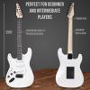 imageLyxPro Left Hand 39 Inch Electric Guitar and Starter Kit for Lefty Full Size Beginners Guitar Amp Six Strings Two Picks Shoulder Strap Digital Clip On Tuner Cable and Soft Case  BlueWhite