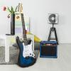 imageLyxPro Left Hand 39 Inch Electric Guitar and Starter Kit for Lefty Full Size Beginners Guitar Amp Six Strings Two Picks Shoulder Strap Digital Clip On Tuner Cable and Soft Case  BlueBlue