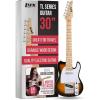 imageLyxPro 30 Electric Guitar Left Hand TL Series FullSize Paulownia Wood Body 3Ply Pickguard CShape Neck Ashtray Bridge Quality Gear Tuners 3Way Switch ampamp VolumeTone Controls 2 Picks GreenSunburst