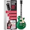 imageLyxPro 39 SB Series Electric Guitar LP Style for Beginner Intermediate ampamp Pro Players Solid Body Guitar Bonus 2Pack of Picks Mahogany Wood VolumeTone Controls 3Way Pickup  Honey BurstGreen