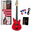 imageLyxPro CS 30 Left Hand Electric Guitar Kit for Beginner Intermediate ampamp Pro Players with Guitar Amp Cable 6 Picks ampamp Learners Guide Solid Wood Body VolumeTone Controls 5Way Pickup  PinkRed
