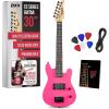 imageLyxPro CS 30 Left Hand Electric Guitar Kit for Beginner Intermediate ampamp Pro Players with Guitar Amp Cable 6 Picks ampamp Learners Guide Solid Wood Body VolumeTone Controls 5Way Pickup  PinkPink