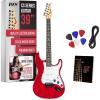 imageLyxPro CS 39 Left Hand Electric Guitar Kit for Beginner Intermediate ampamp Pro Players with Guitar Amp Cable 6 Picks ampamp Learners Guide Solid Wood Body VolumeTone Controls 5Way Pickup  WhiteRed