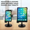 image:imageLyxPro Cell Phone Tablet Stand Holder clip on Grip For Table Or Desk Adjustable 360 Degree Rotating Swivel Angle Fits 5572 Inch Portable Non Slip Weighted Base Secured Locking Arms LYXATDPM